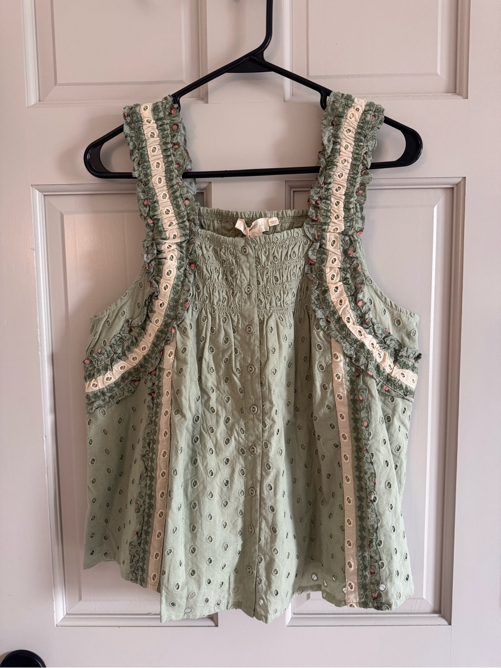NWT Anthropologie 🌸Forever that girl🌸 Effie eyelet tank L